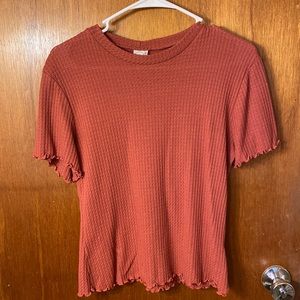 Paper Crane Short Sleeved Ribbed Top